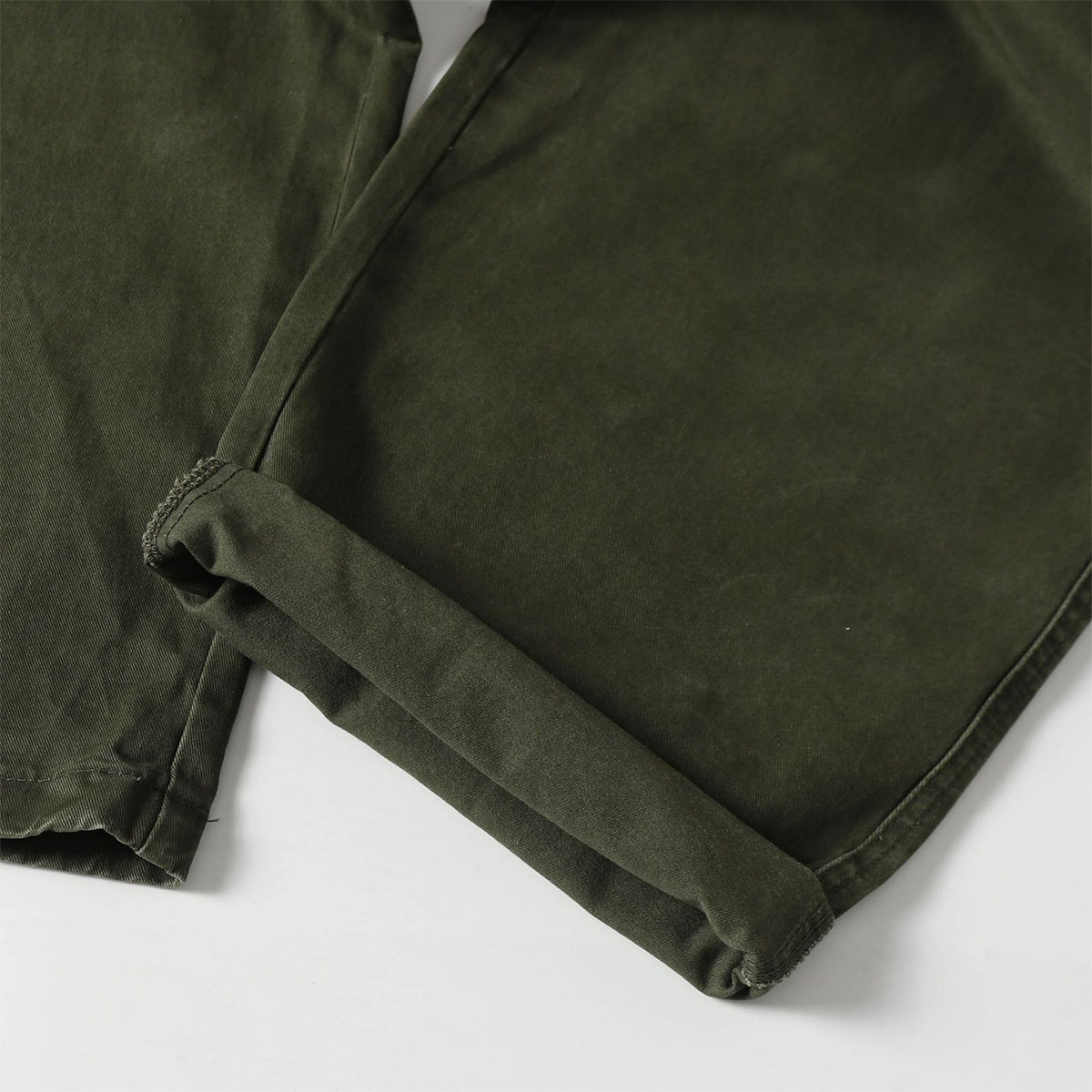 Cargo Style Casual Washed Green Straight Leg Pants