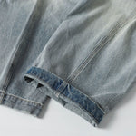 High Street Wide Leg Deconstructed Vintage Washed Loose Jeans