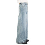 Draped Wide-Leg Relaxed Baggy Jeans