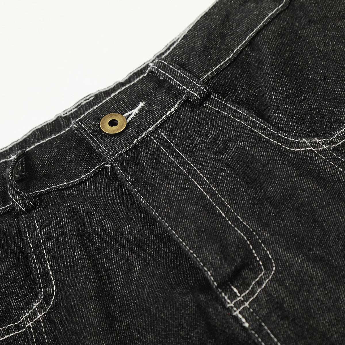 Flame Print Black Wide Leg Denim Shorts