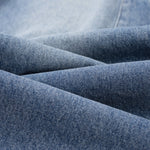 Pleated Vintage Wash Denim Baggy Jeans