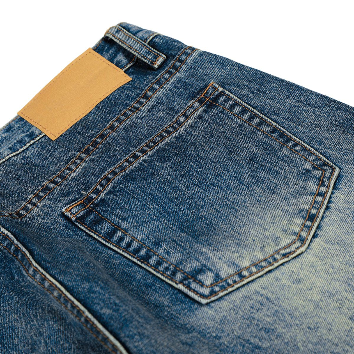 Men's Mid-Rise Straight-Leg Washed Denim Pants �Vintage Casual
