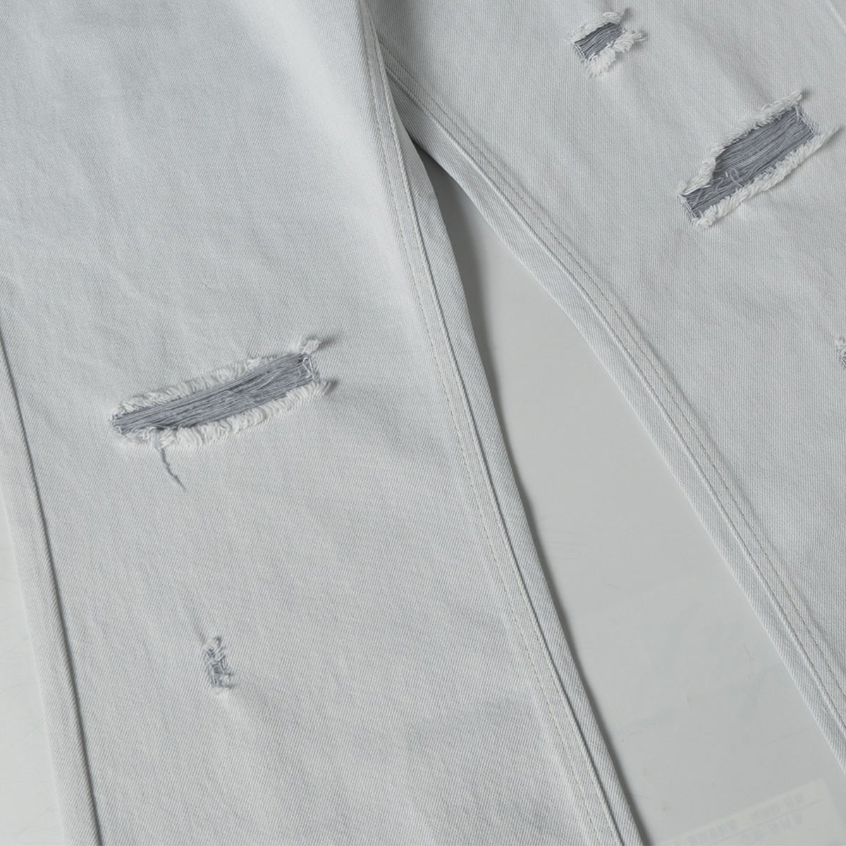 High Street Washed Distressed Wide Leg Flared Jeans