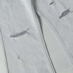 High Street Washed Distressed Wide Leg Flared Jeans