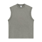 Back Seam Distressed Sleeveless T Shirt 8oz-INNBLAC Fashion Apparel