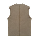 Back Seam Distressed Sleeveless T Shirt 8oz-INNBLAC Fashion Apparel