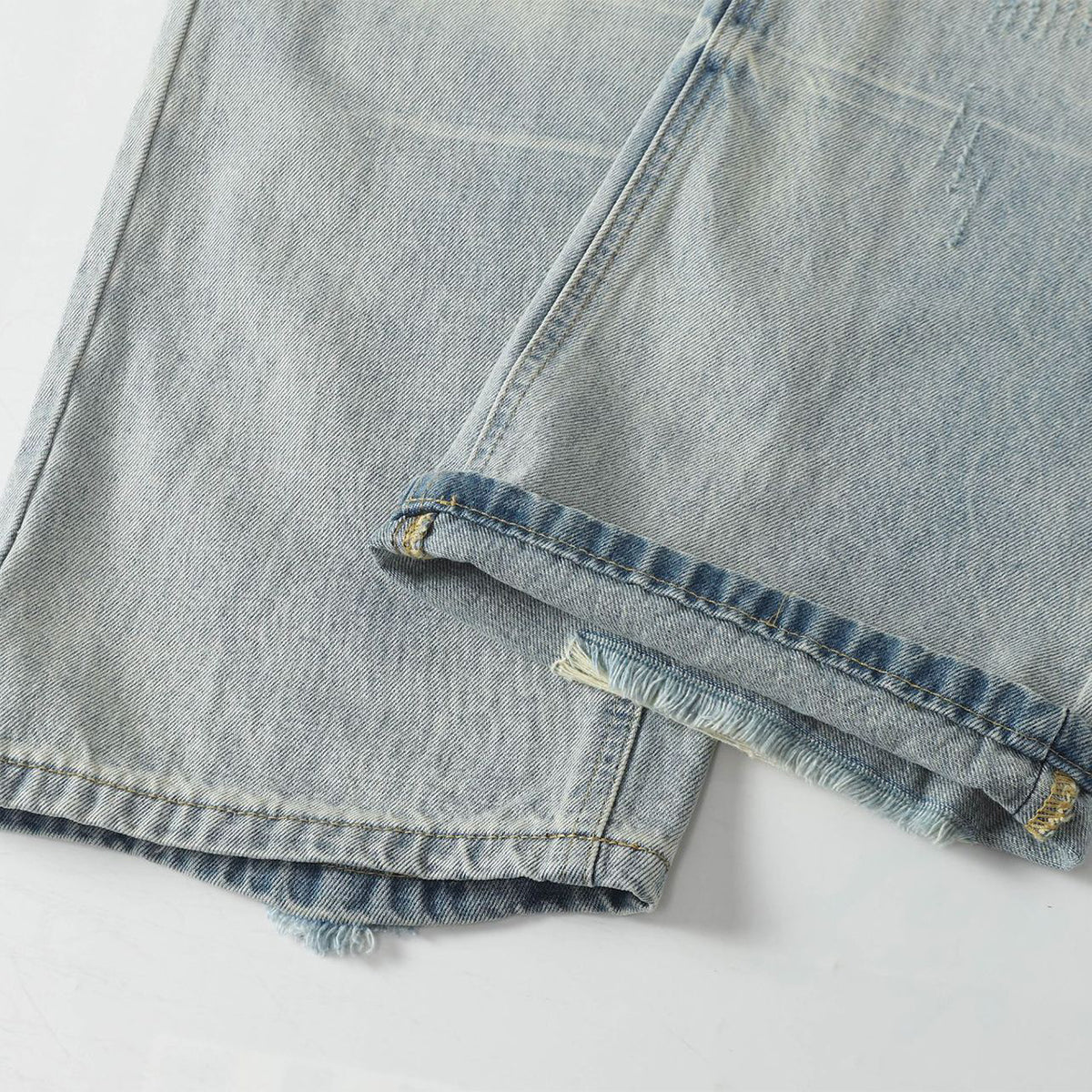 Vintage Light Wash Distressed Straight Leg Relaxed Jeans