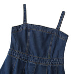 A-Line Sleeveless Denim Midi Dress
