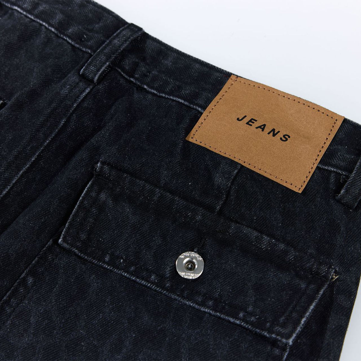 Vintage Washed Leopard Print Relaxed Wide Jeans