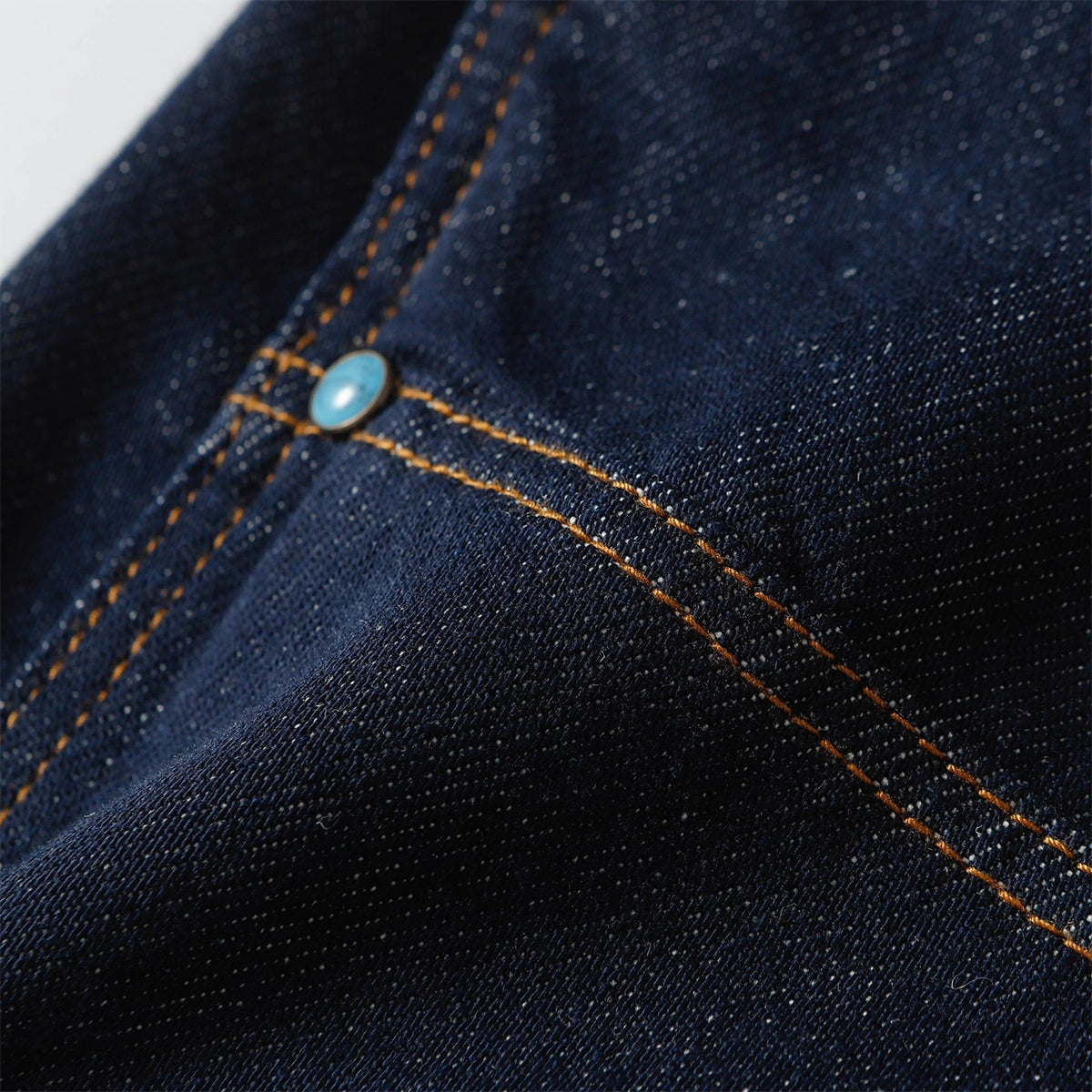 Raw Denim Straight-Leg Jeans High-Street Turquoise Accent