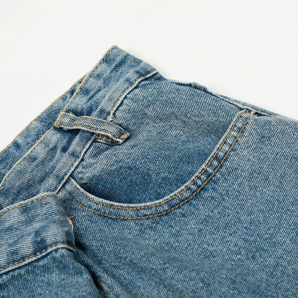 Asymmetrical Wide Leg Modern Light Wash Jeans