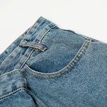 Asymmetrical Wide Leg Modern Light Wash Jeans