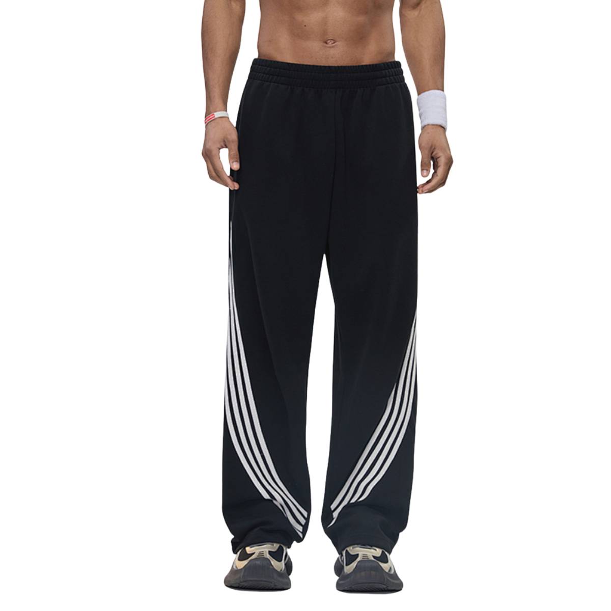 Retro Varsity Stripe Baggy Pants
