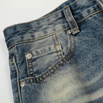 Distressed Paint Splatter High Waist Wide Leg Jeans