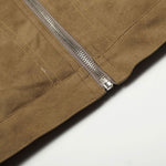 Suede Boxy Fit Padded Jacket Trimmed