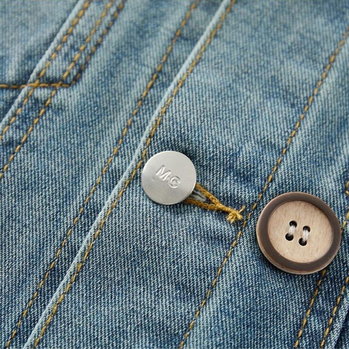 Colorful Buttoned Denim Trucker Jacket