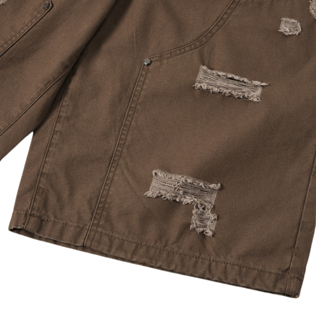 Vintage Washed Distressed Utility Bermuda Shorts