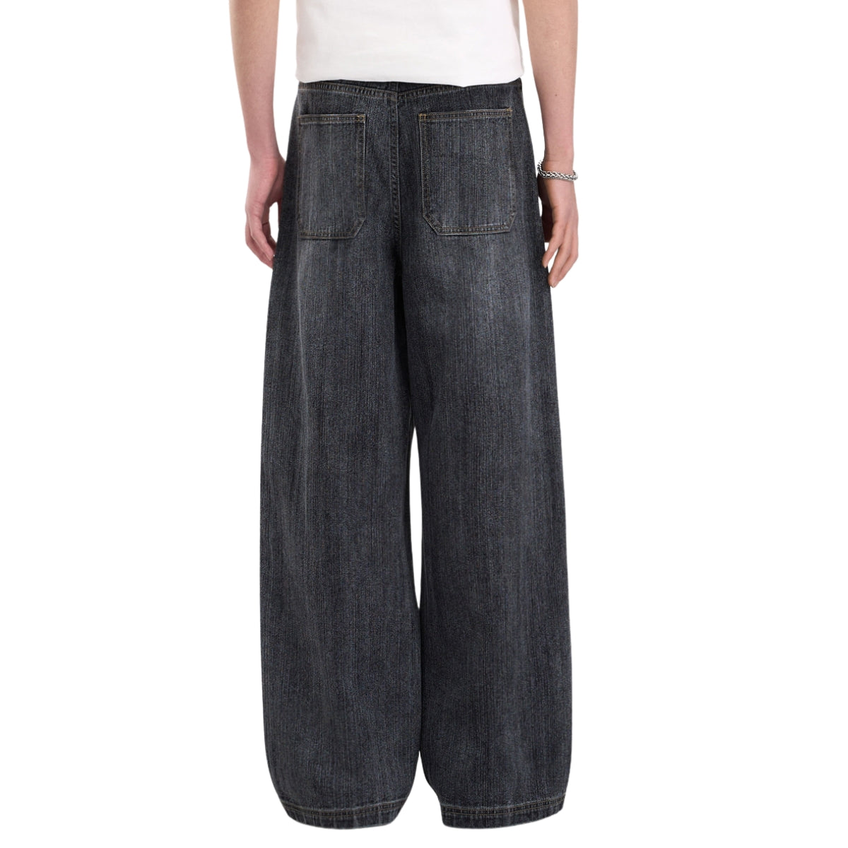 Vintage Washed Slub Distressed Baggy Denim Pants