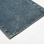 Vintage Speckled Wash Wide Leg Denim Jeans