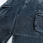 Washed Corduroy Deconstructed Relaxed Cargo Pants