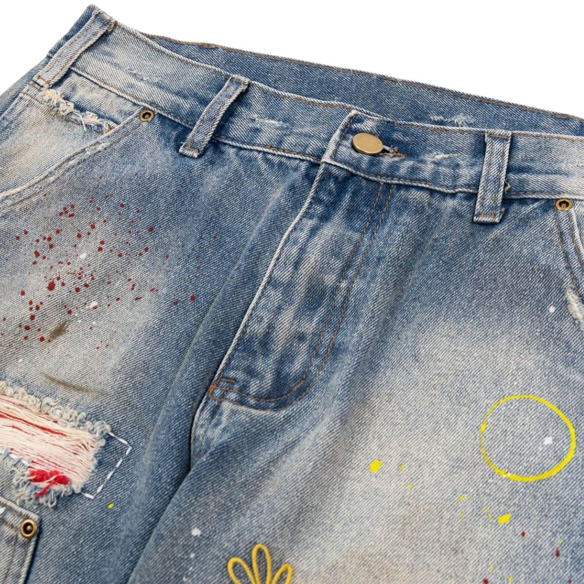 Smoke Rise Paint Splatter Ripped Jeans