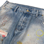 Smoke Rise Paint Splatter Ripped Jeans