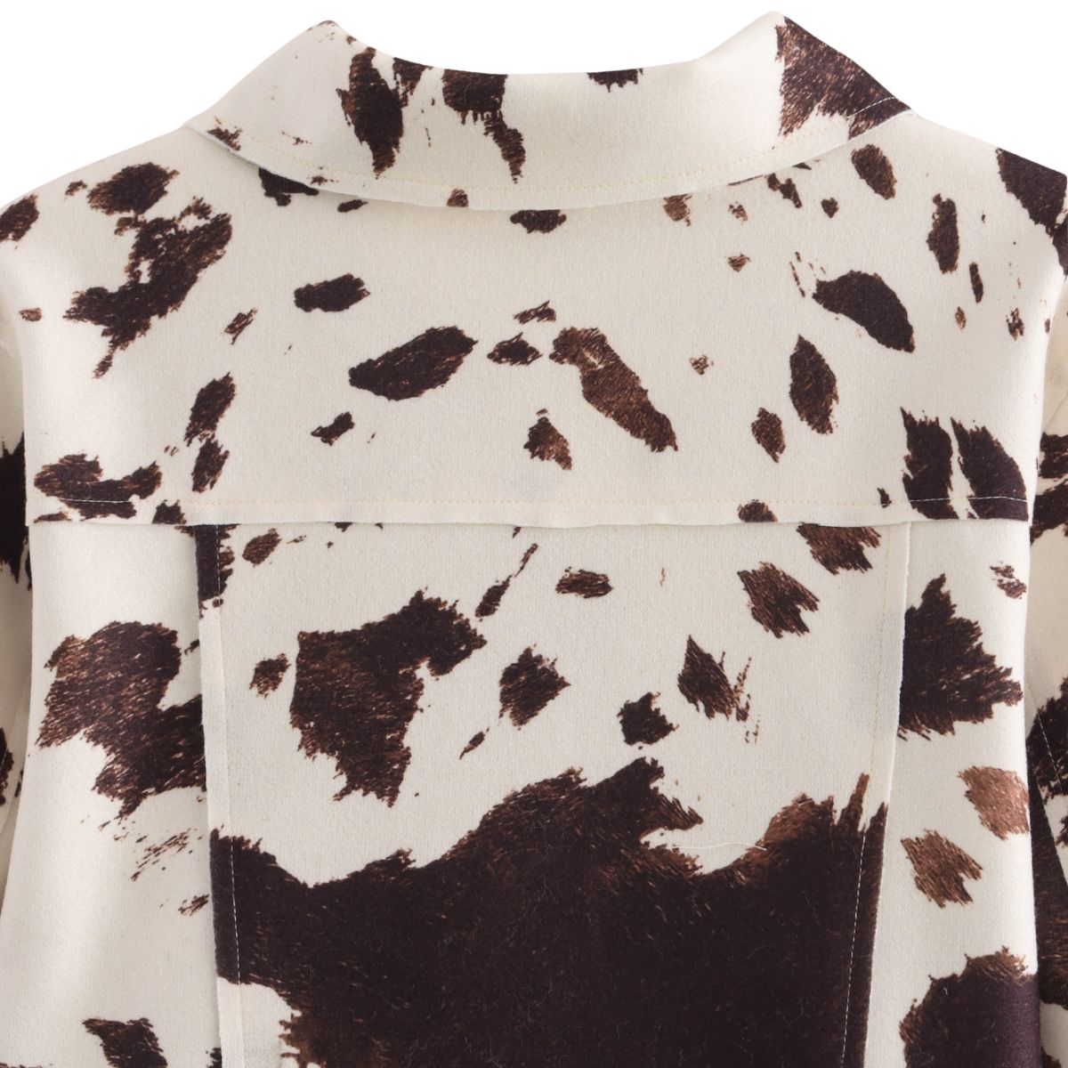 Cow Printed Relaxed Denim Jacket