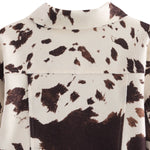 Cow Printed Relaxed Denim Jacket