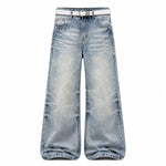 Vintage Washed Wide Leg Bootcut Denim Jeans