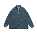Loose Fit Denim Button-Front Jacket