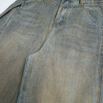 Vintage Distressed Washed Wide Jeans