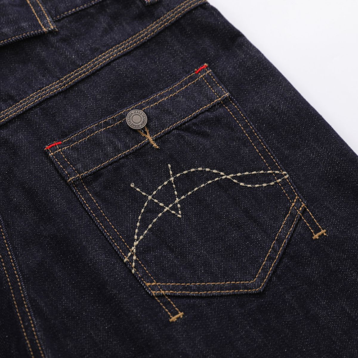 Deconstructed Embroidered Raw Denim Bermuda Shorts