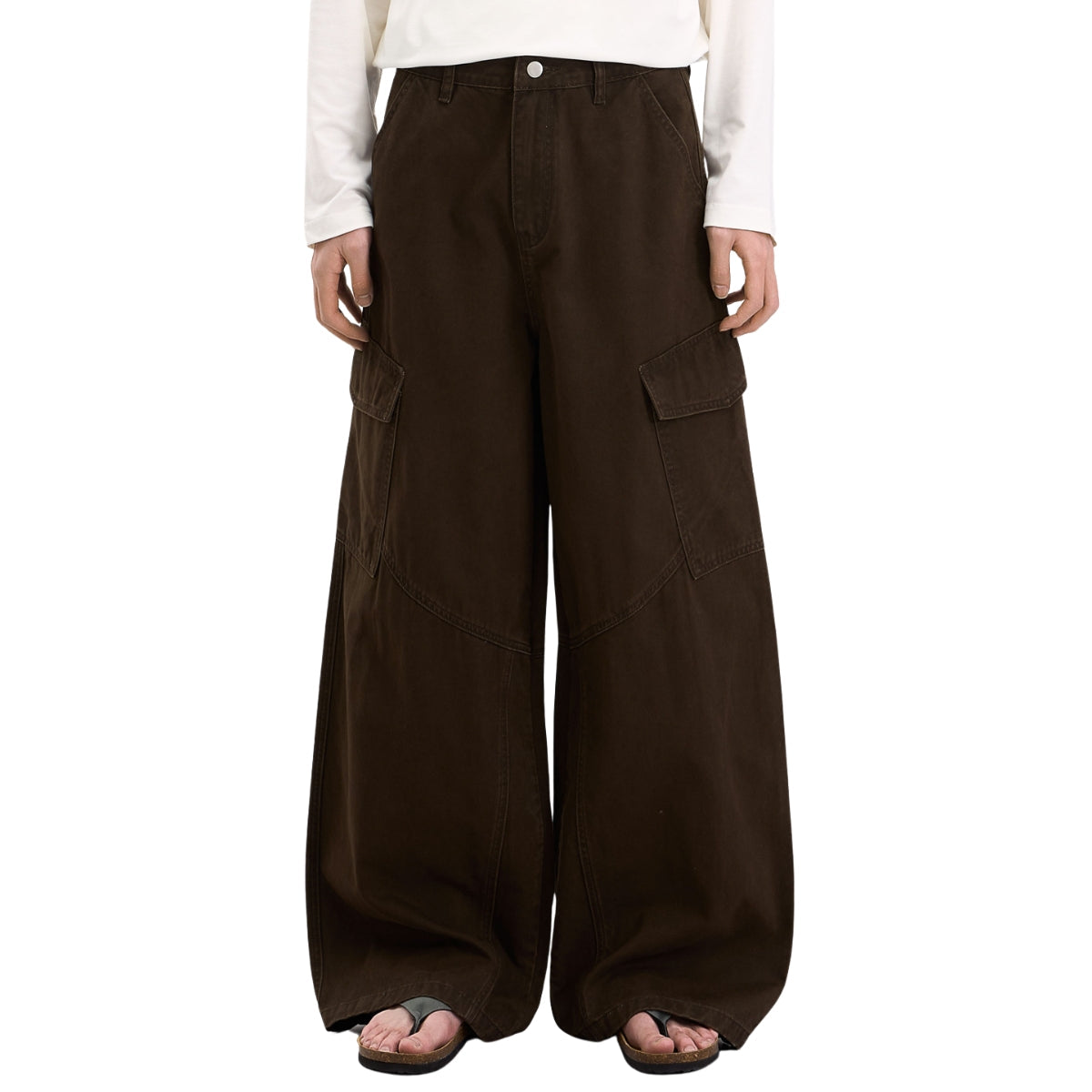 Vintage Baggy Paneled Straight-Leg Cargo Pants