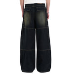 Washed Structured Heavy-Duty Straight-Leg Carpenter Jeans