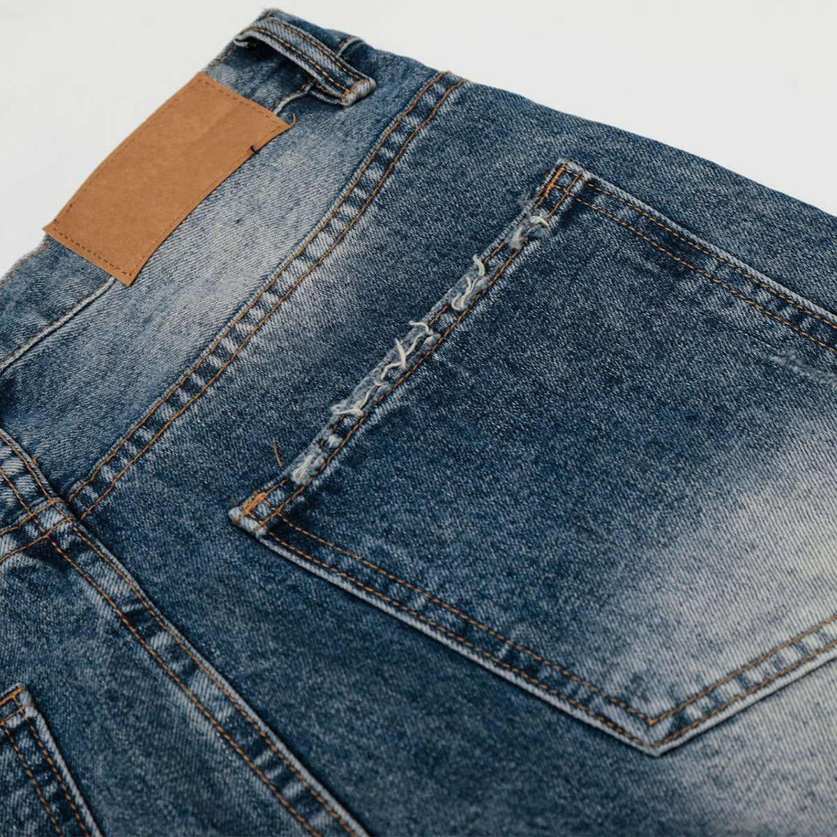 High Waist Wide Leg Distressed Faded Jeans