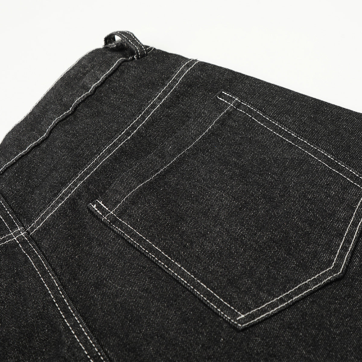 Flame Print Black Wide Leg Denim Shorts