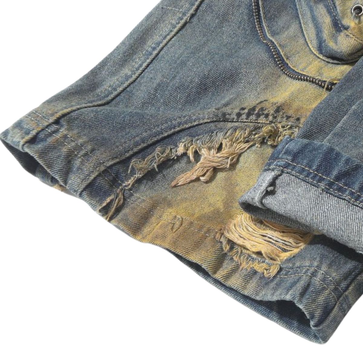 Smoke Rise Y2K Baggy Ripped Cargo Jeans