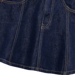Indigo Denim Mini Flounce Skirt