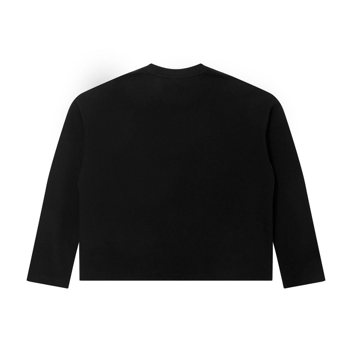 260G Waffle Knit Boxy Long Sleeve Tee