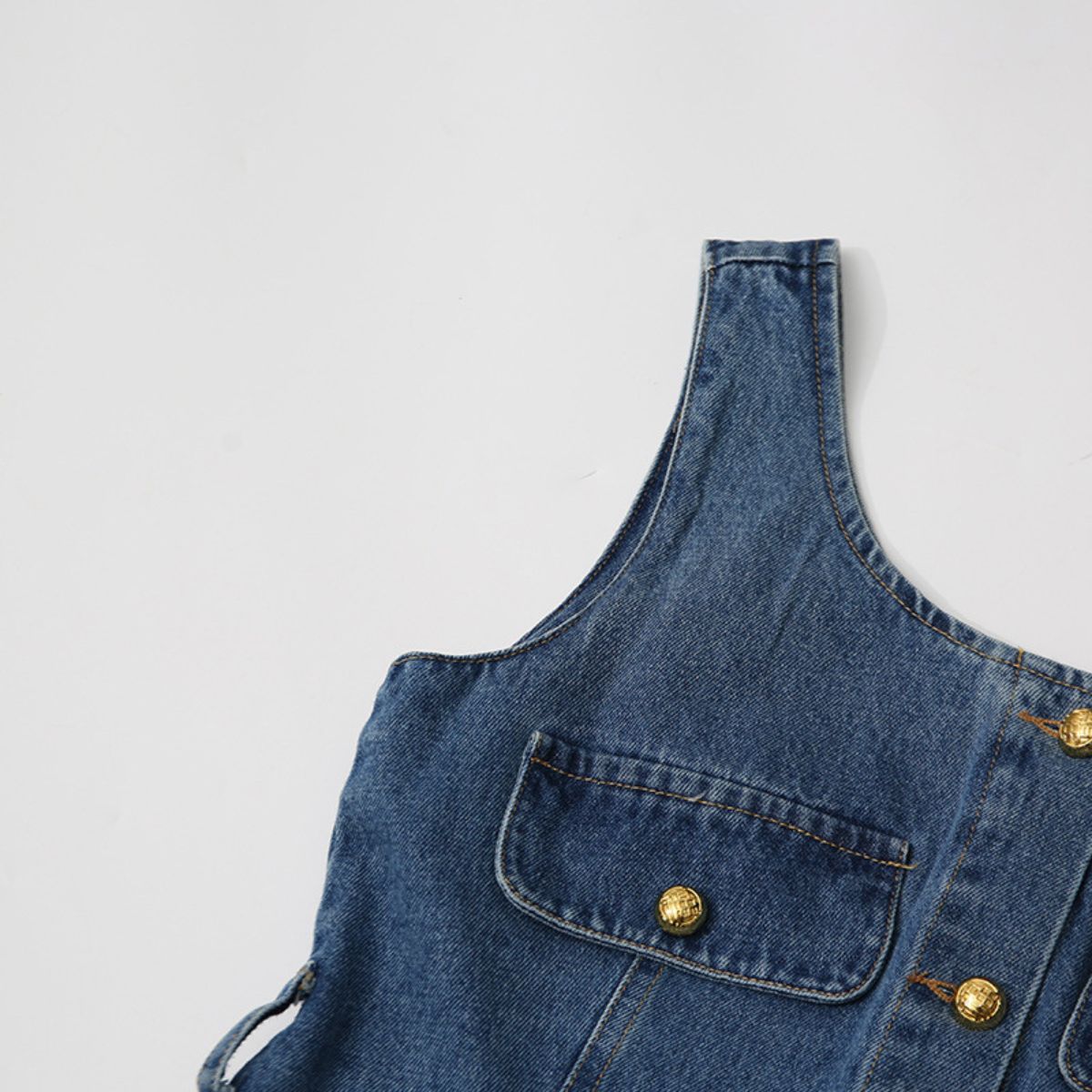 Belted Flared Denim Mini Dress