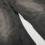 Distressed High Waist Wide Leg Denim Jeans