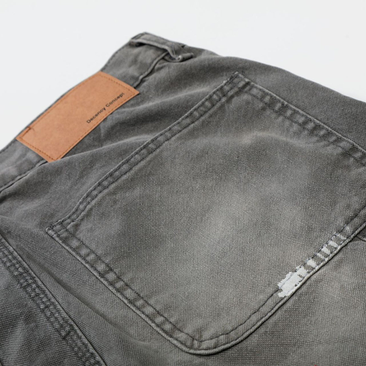 Wide Leg Banana Jeans Cat Whisker Painted Denim