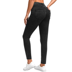 High-Waist Knit Denim Skinny Jeggings