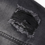 Relaxed Faded Denim Ripped Jacket