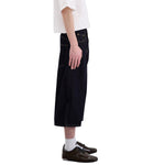 Patchwork Wide-Leg Cropped Denim Jeans