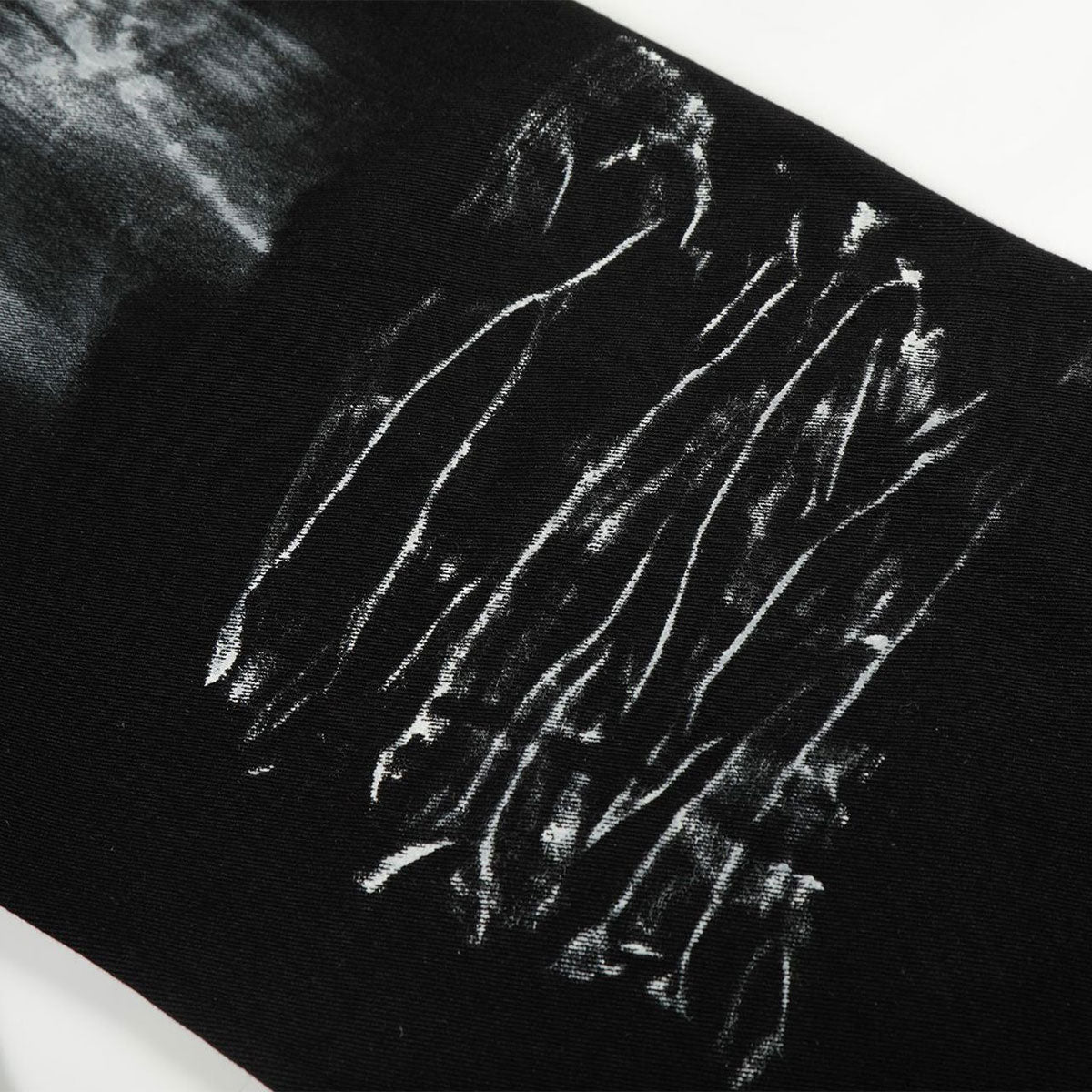 Painted Distress Black Wide Leg Star Patch Jeans