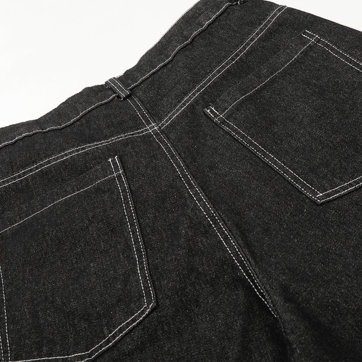 Flame Print Black Wide Leg Denim Shorts