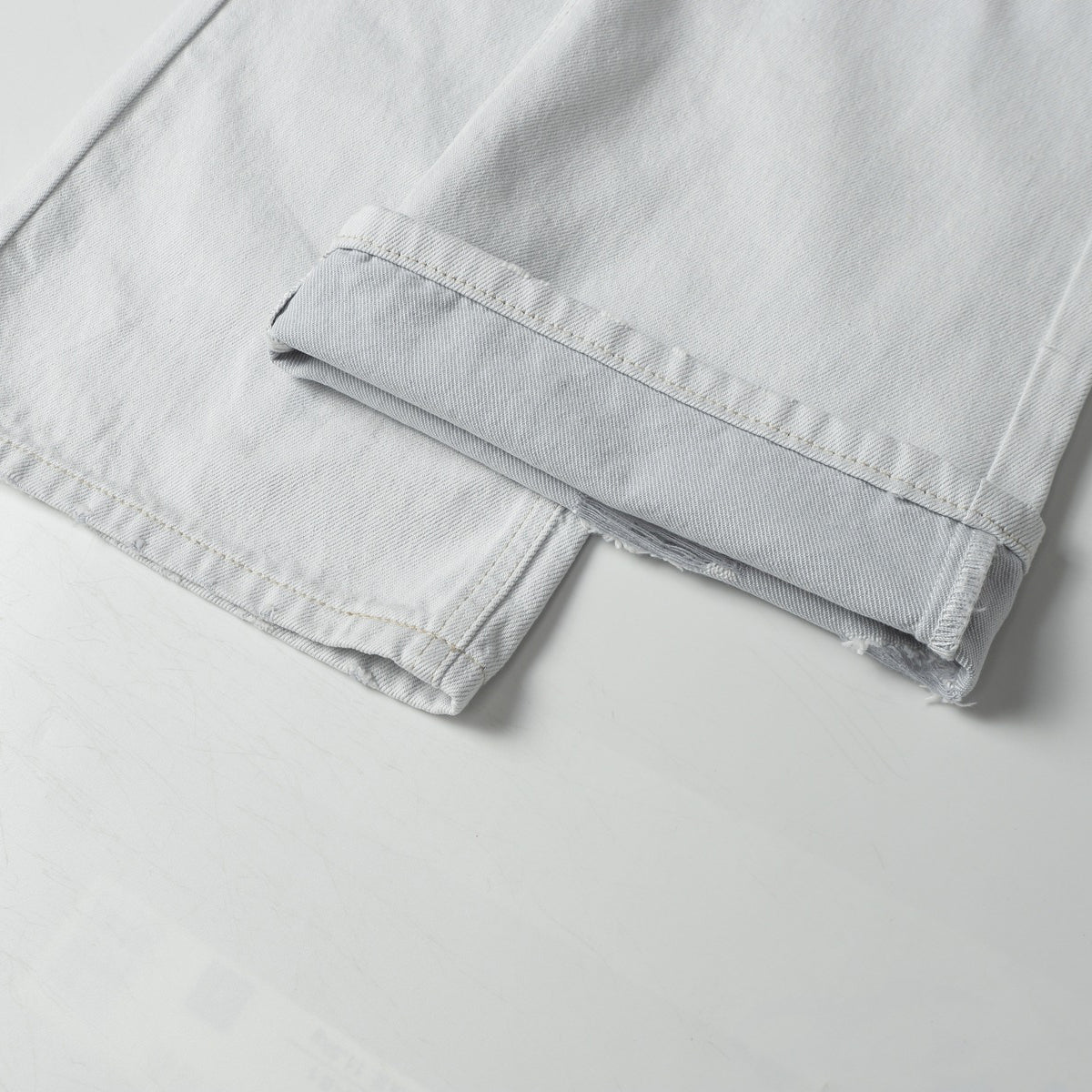 High Street Washed Distressed Wide Leg Flared Jeans