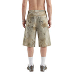Vintage Mud-Washed Denim Texture Bermuda Shorts