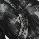 Studded Black Paint Splatter Wide Leg Jeans